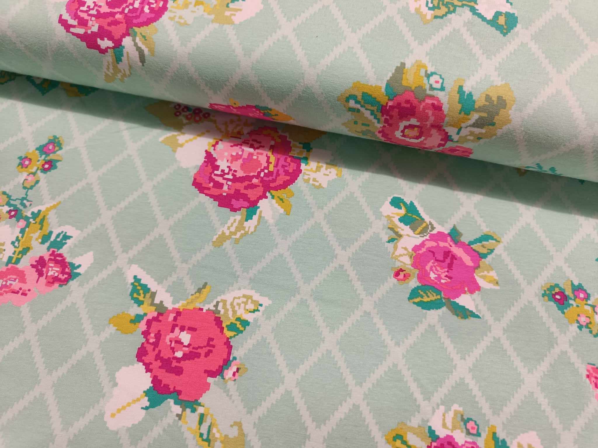BOMULDSJERSEY - PIXEL BLOMSTER