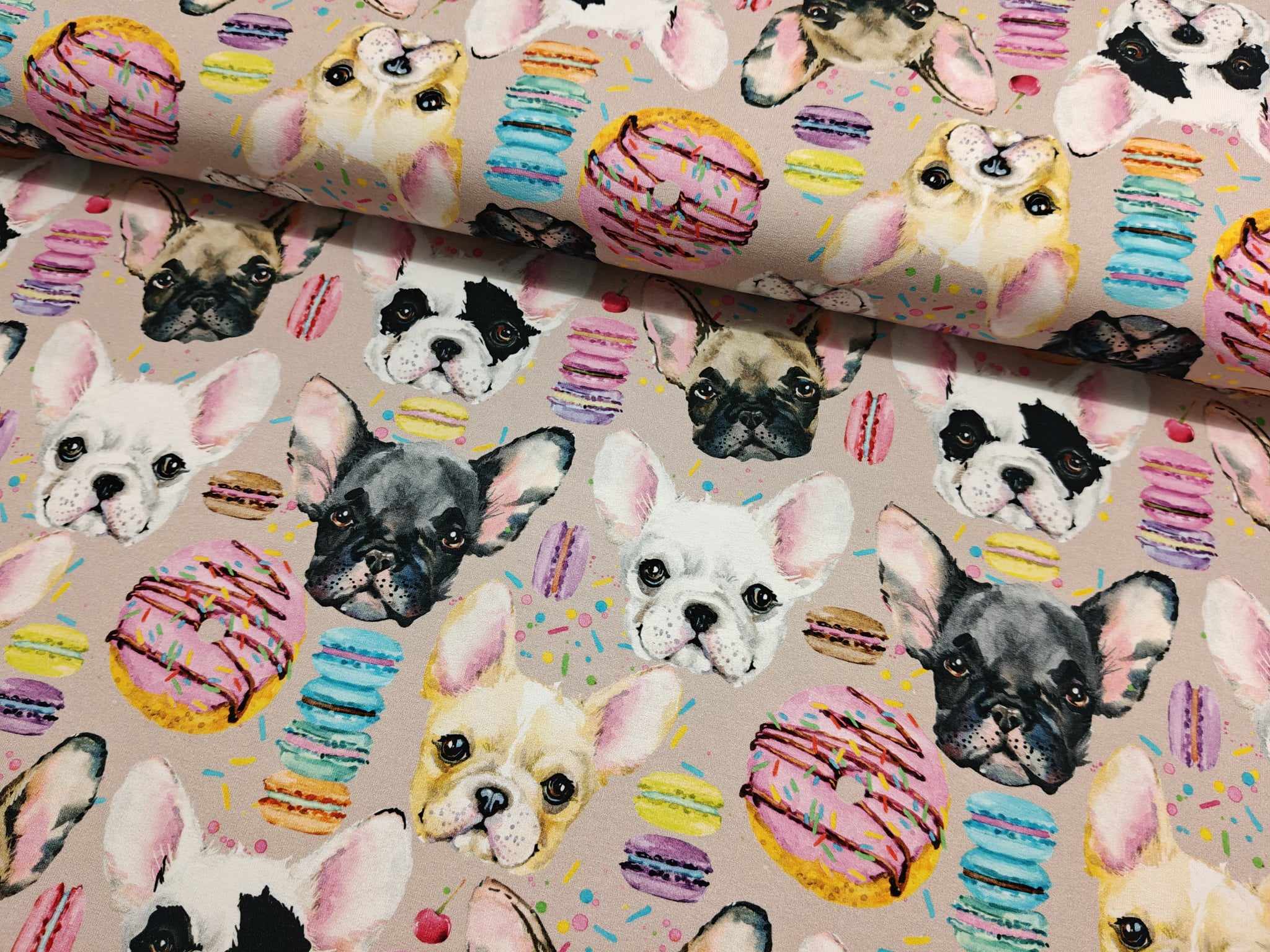 FRENCH TERRY - BULLDOGS & COOKIES