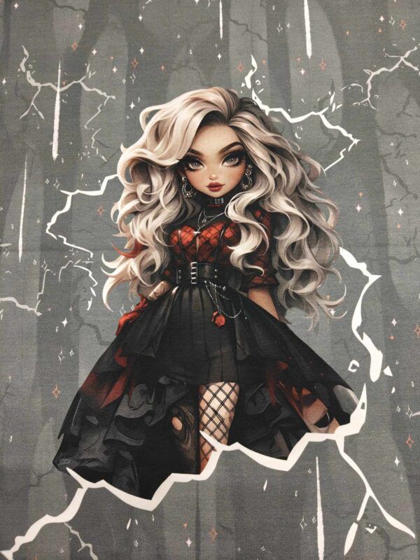 FRENCH TERRY - PANEL - GOTH GIRL No3