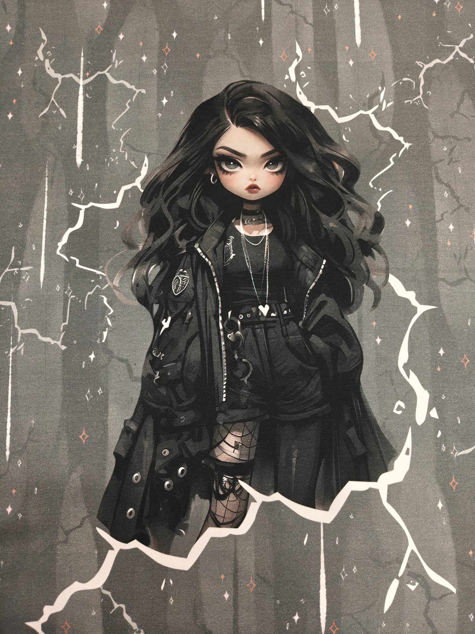FRENCH TERRY - PANEL - GOTH GIRL No1