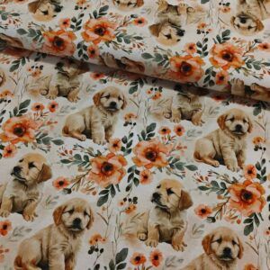 BOMULDSJERSEY - FLORAL PUP - REST 1,50 M