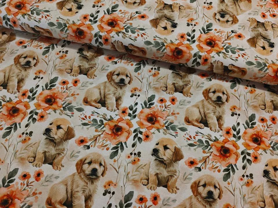 BOMULDSJERSEY - FLORAL PUP - REST 1,80 M