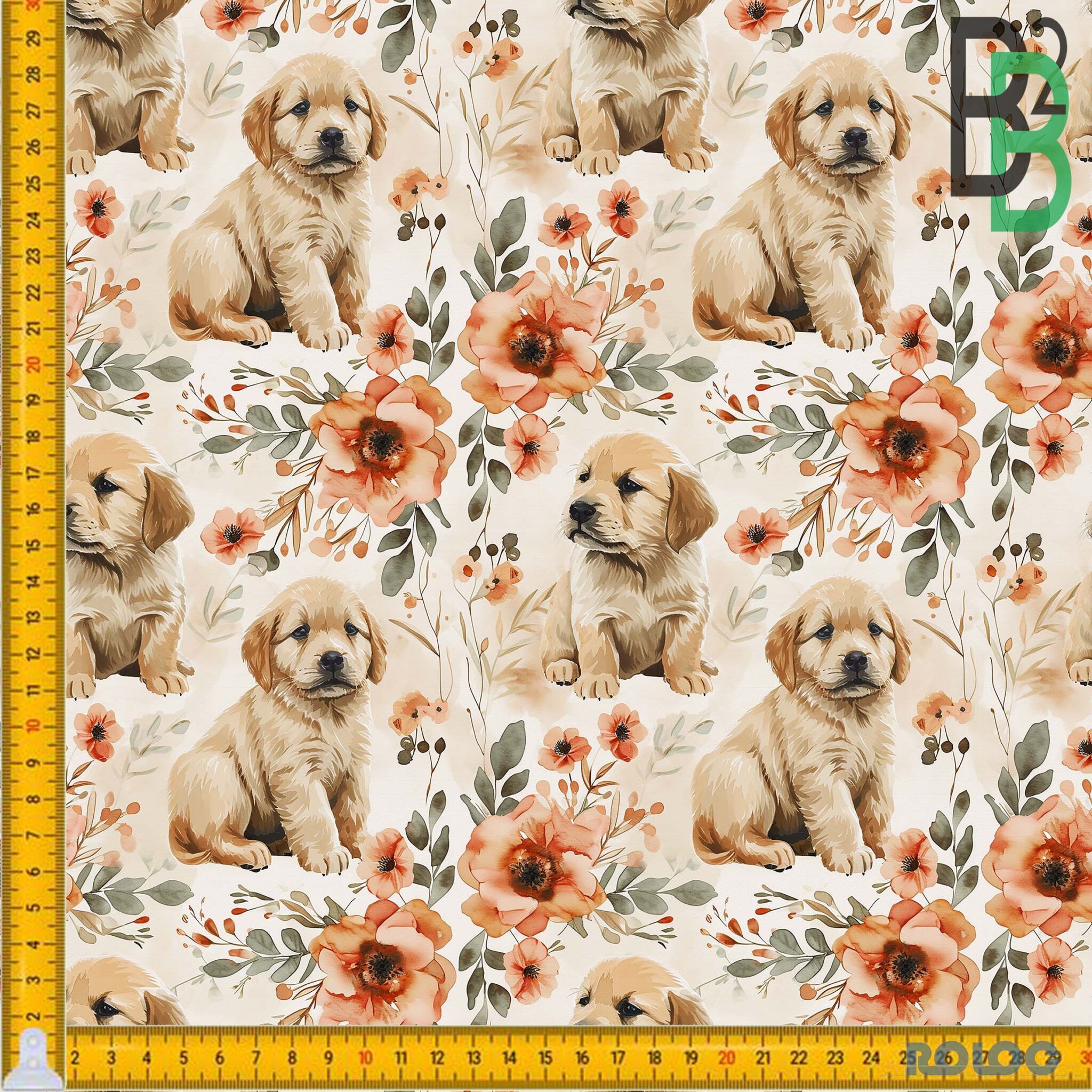BOMULDSJERSEY - FLORAL PUP - REST 1,80 M - Billede 2