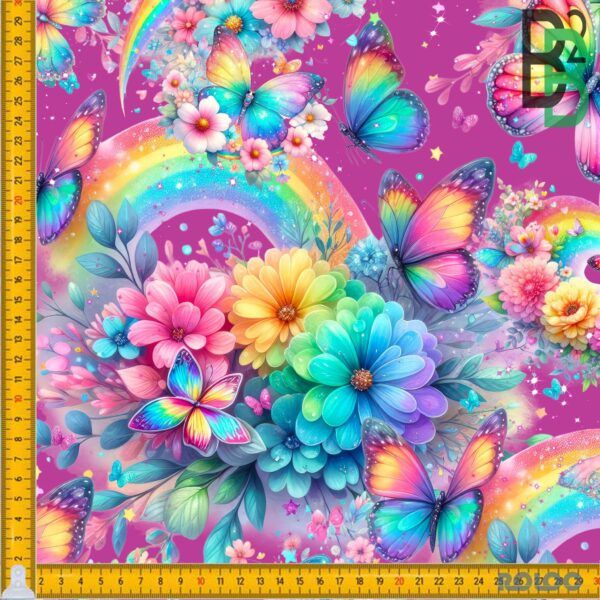 BOMULDSJERSEY - RAINBOWS N BUTTERFLIES