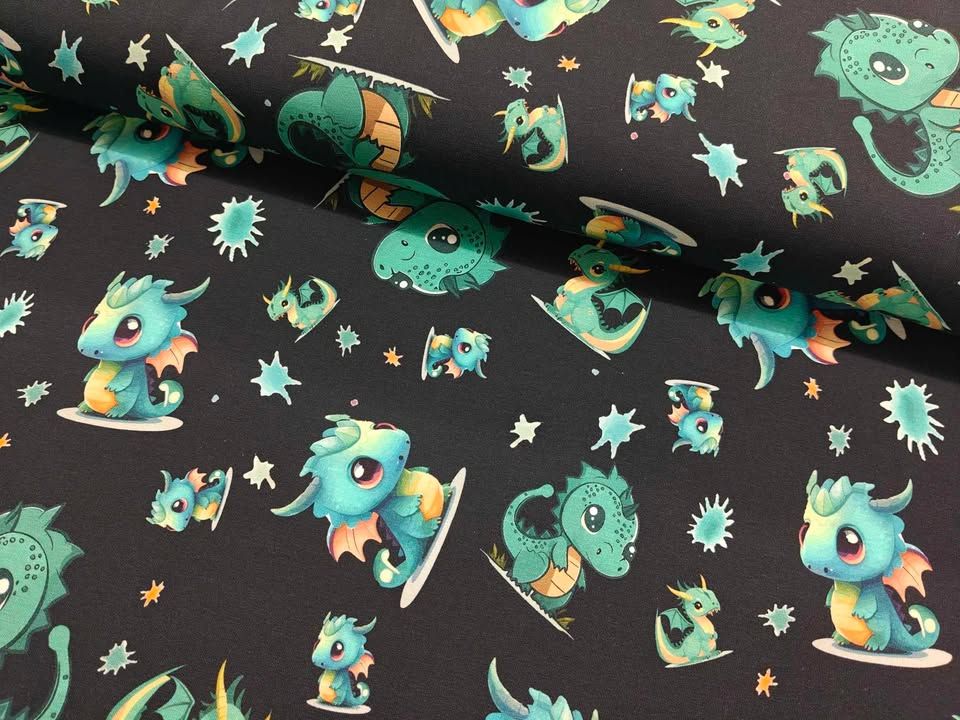 BOMULDSJERSEY - CUTE DRAGONS