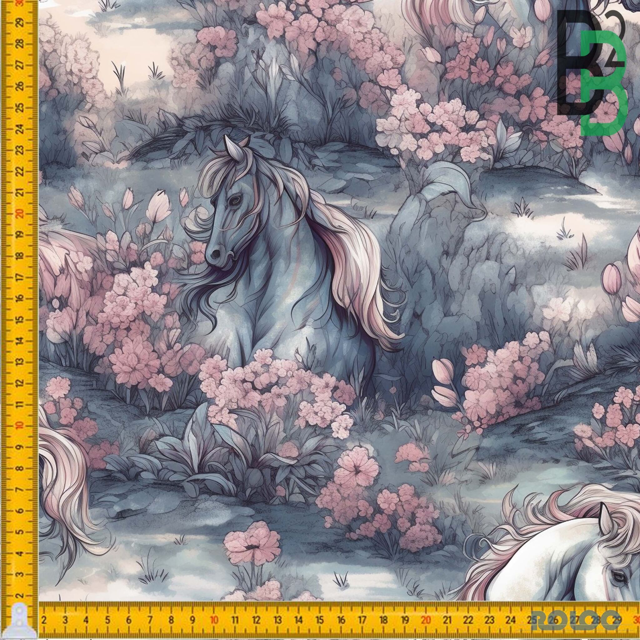 FRENCH TERRY - FLOWER HORSE