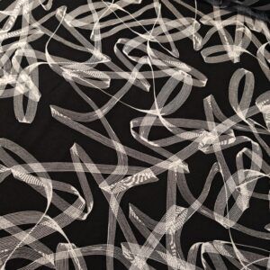 VISKOSEJERSEY - SORT MED HVID PRINT