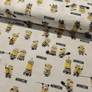 BOMULD -  POPLIN - MINIONS I STRIBER