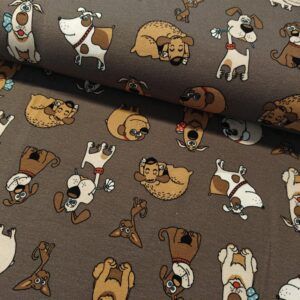 BOMULDSJERSEY - HUNDE PÅ BRUN BUND
