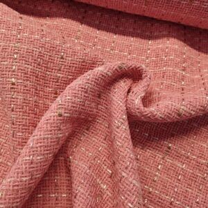 JACQUARD STRIK - LYSERØD MØNSTRET M. LUREX