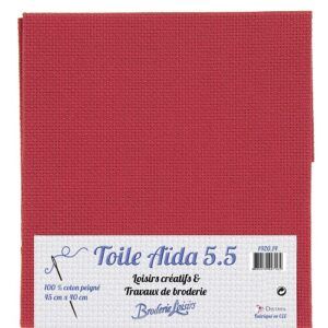 BRODERISTOF - AIDA 5.5 - MØRKERØD