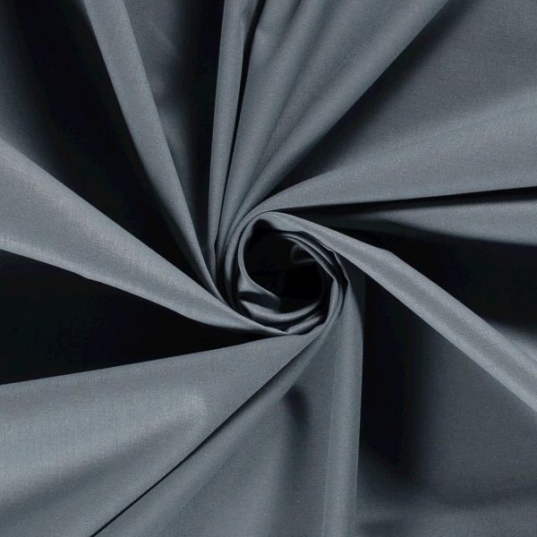 BOMULD - POPLIN - BLÅ/GRÅ