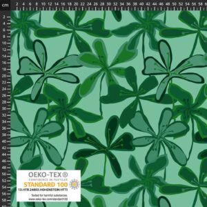BOMULDSJERSEY - FLOWER GREEN ABSTRAKT