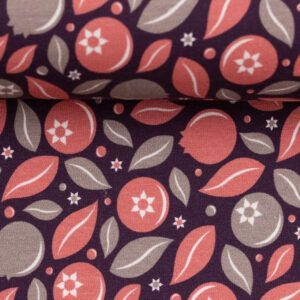 FRENCH TERRY - BLUEBERRY CRUSH, KORAL