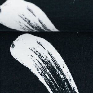 FRENCH TERRY - BRUSH STROKES, SORT