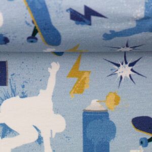 FRENCH TERRY - SK8, SKATER BLÅ