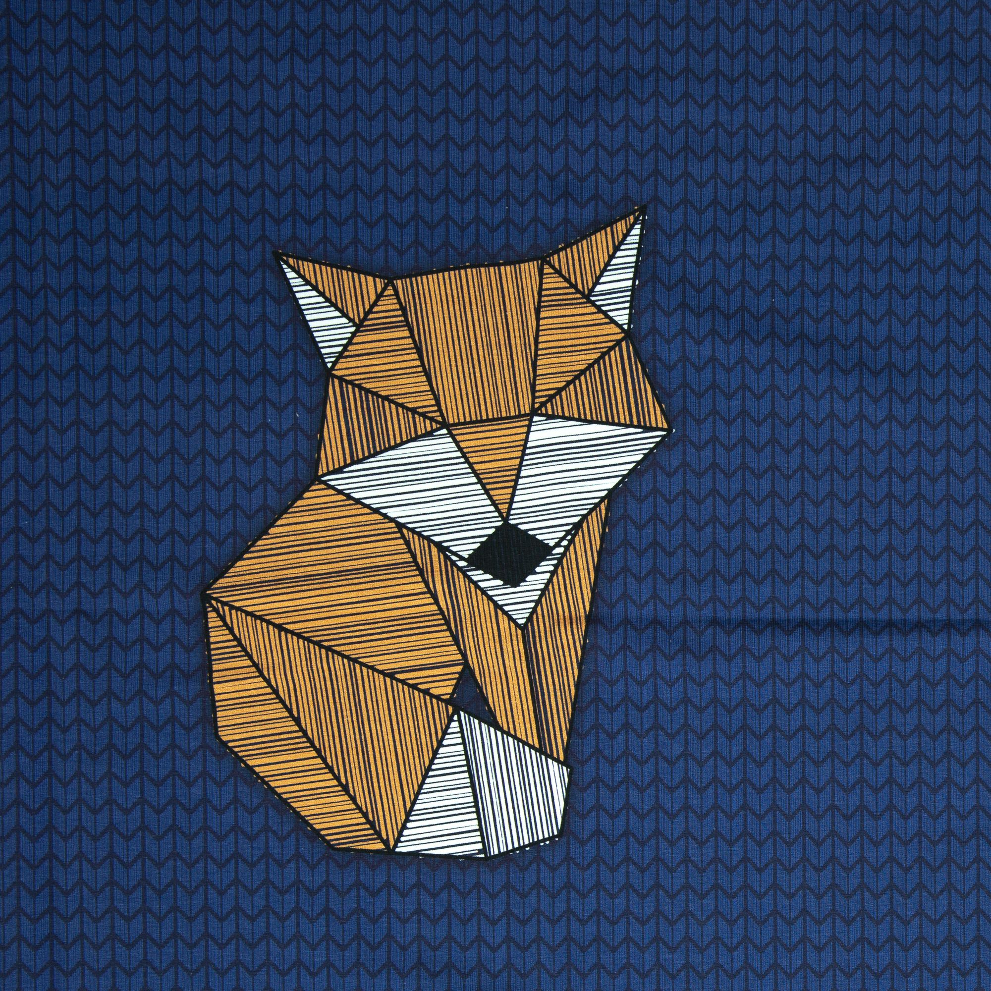 FRENCH TERRY - PANEL - COZY FOXY, BLÅ