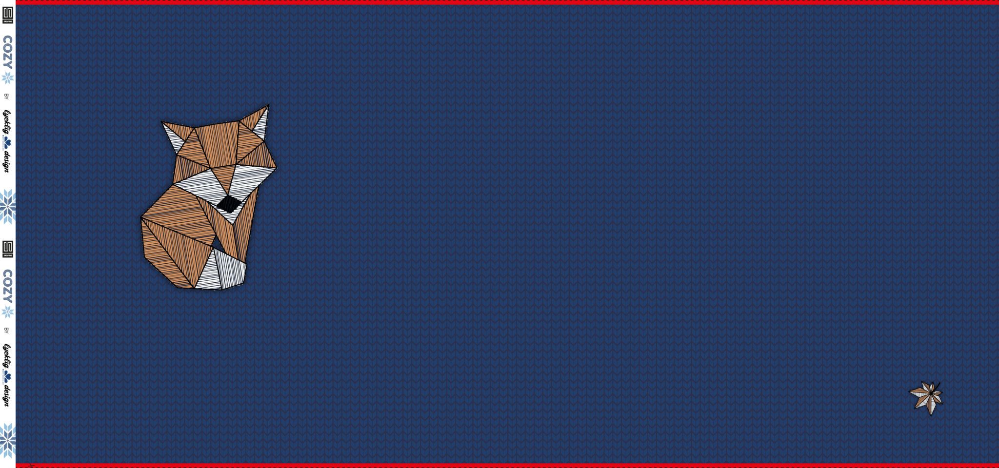 FRENCH TERRY - PANEL - COZY FOXY, BLÅ - Billede 3