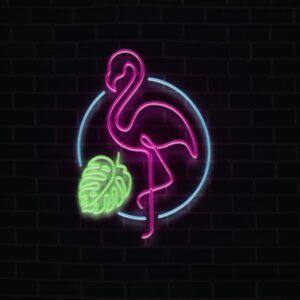 FRENCH TERRY - PANEL - GLOW FLAMINGO