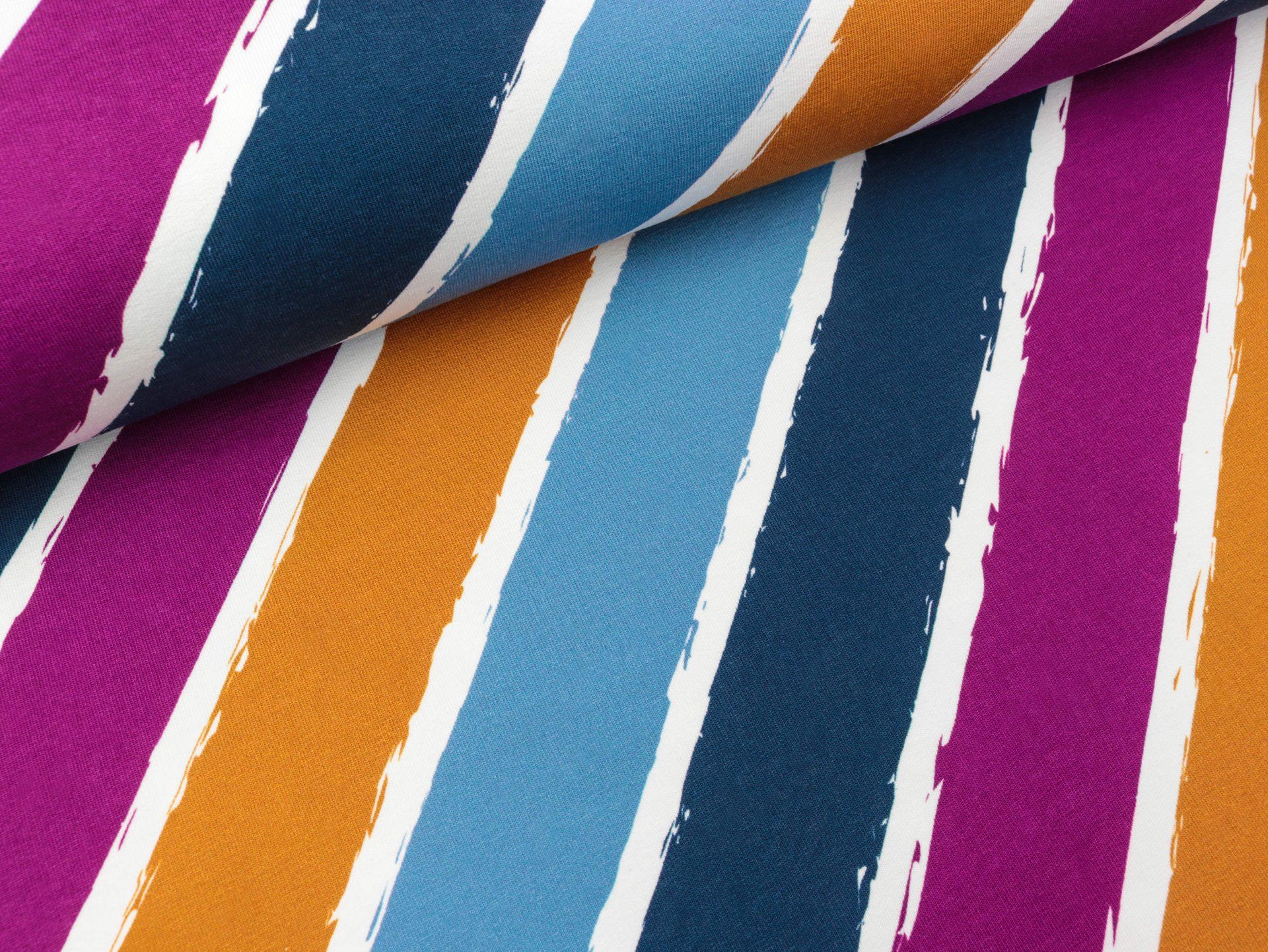 FRENCH TERRY - DIAGONALLY, FUCHSIA/ORANGE