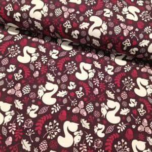 FRENCH TERRY - COZY FOREST, RED