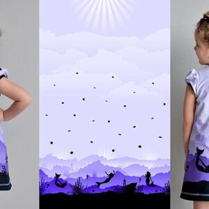 BOMULDSJERSEY - WILD SHADOWS, HAVFRUE 90 * 150