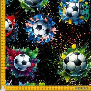 FRENCH TERRY - SOCCER SPLATTER BLACK