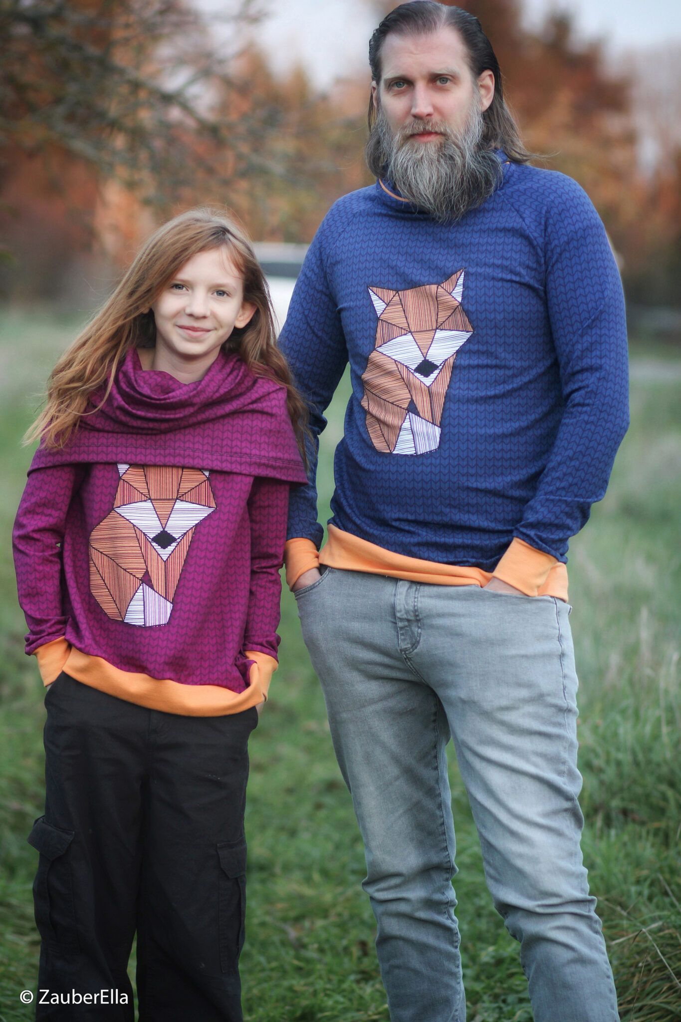 FRENCH TERRY - PANEL - COZY FOXY, BLÅ - Billede 4