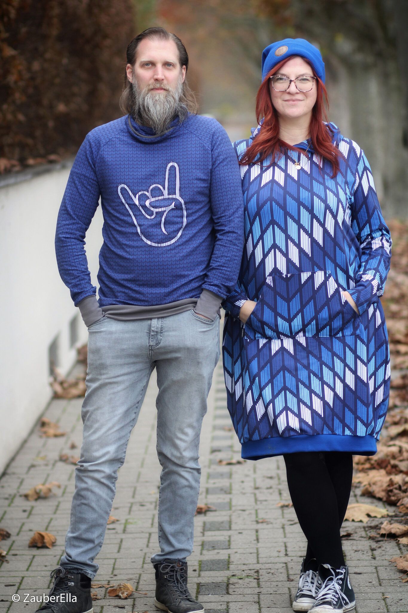 FRENCH TERRY - PANEL - COZY COOL, BLÅ - Billede 3