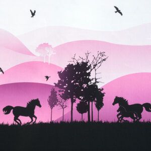 FRENCH TERRY - WILD SHADOWS, HEST LILLA 95 * 150