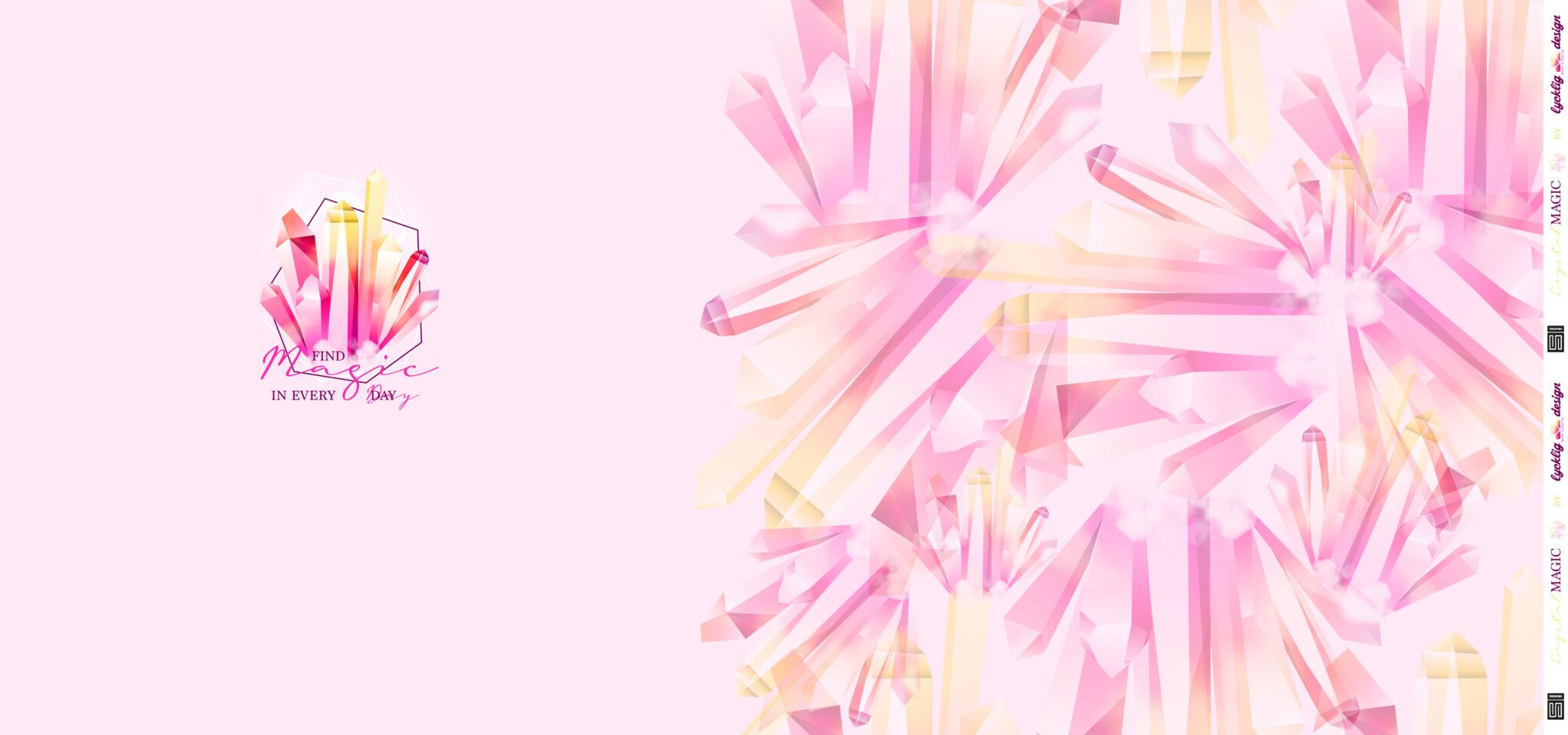 BOMULDSJERSEY - PANEL - CRYSTAL MAGIC, PINK - Billede 2