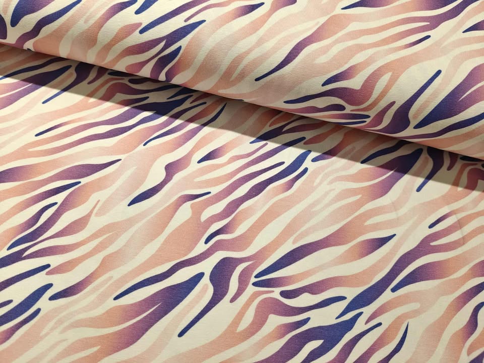 BOMULDSJERSEY - ZEBRASTIC, LILLA - REST 1,30 M