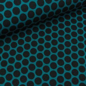 FRENCH TERRY - LOTS OF DOTS, PETROL