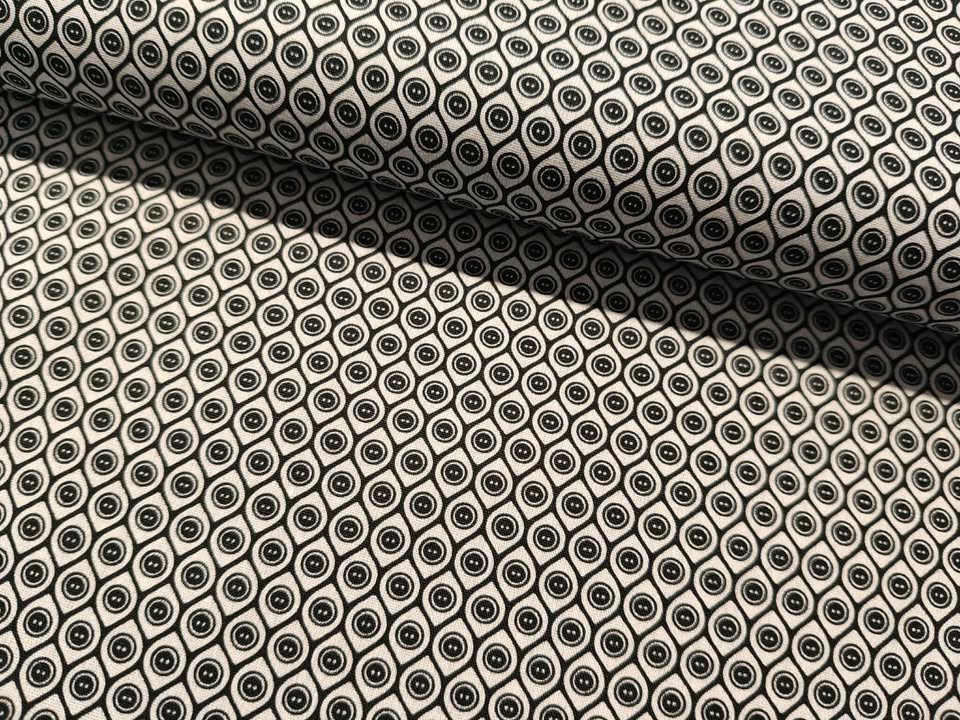 BOMULD - POPLIN - KNAPPER, SORT/GRÅ