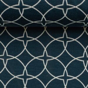 BOMULDSJERSEY - ORIENTAL FLAIR - MARINE/HVID