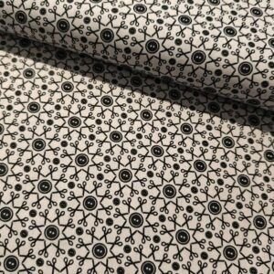 BOMULD -  POPLIN - SAKSE, SORT/GRÅ