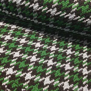 VÆVET ULD - GRØN/SORT/LYSEBLÅ