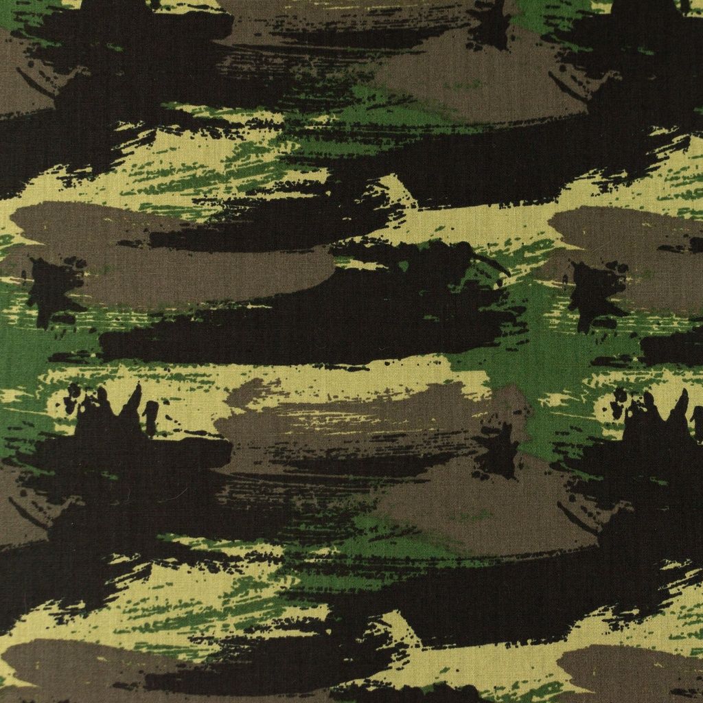BOMULD - POPLIN - Graffiti Camouflage - Army