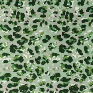 BOMULD -  POPLIN - Printed Panther - Old Green