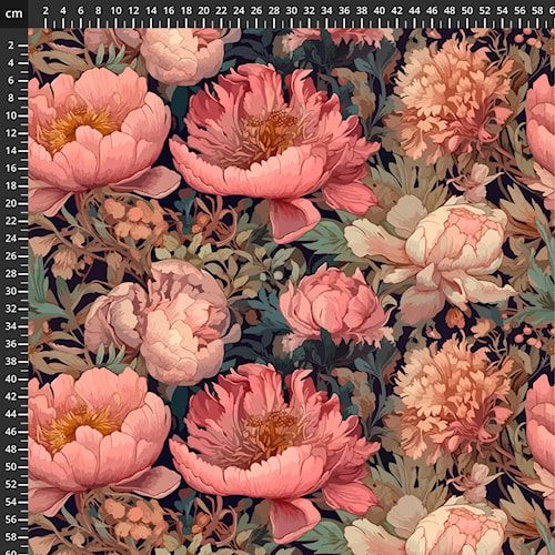 VISKOSEJERSEY - BIG FLOWERS