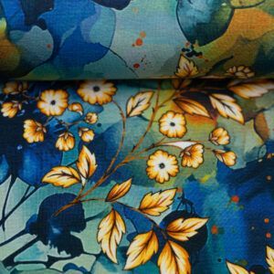 BOMULDSJERSEY M. MODAL - GOLDEN FLOWERS