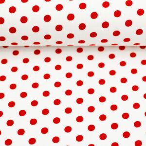 BOMULD - HVID MED RØDE PRIKKER
