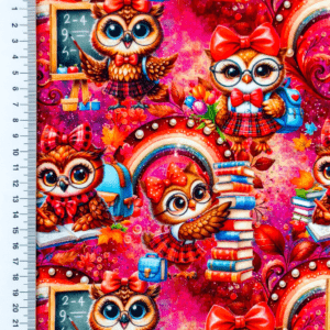 FRENCH TERRY - OWL AND BOOKS