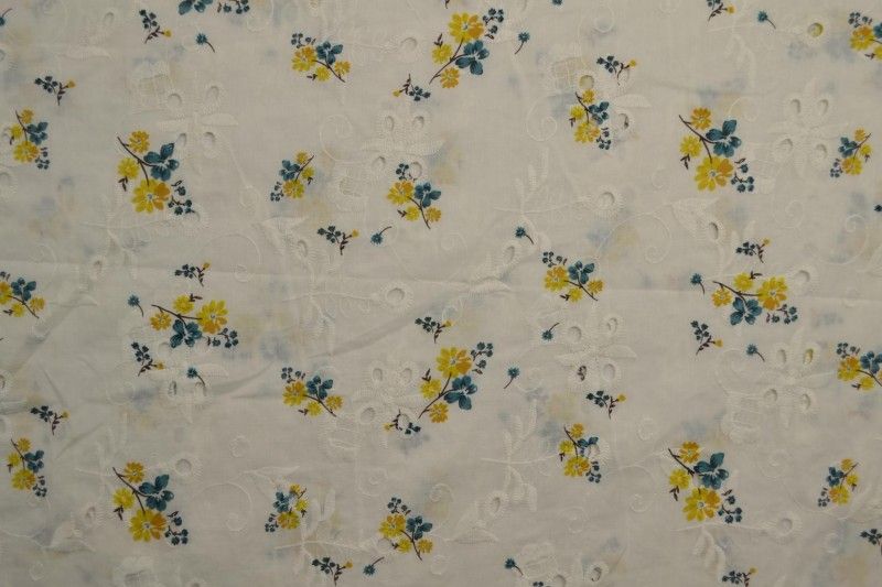 BRODERI ANGLAISE - FLOWER YELLOW - Billede 2
