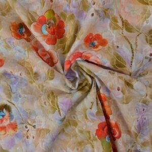 BRODERI ANGLAISE - FLOWER GOLDEN RED - REST 1,95 M