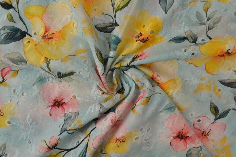 BRODERI ANGLAISE - FLOWER BIG YELLOW - REST 0,80 M