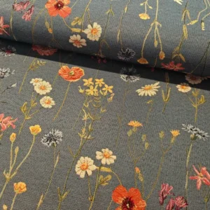 GOBELINE - BLOMSTER JEANS BLÅ