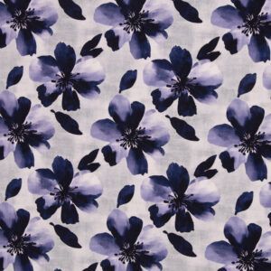 FRENCH TERRY - BLOMSTER BLÅ