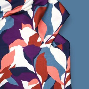 VISCOSE CREPE - BOUQUET - BLUE