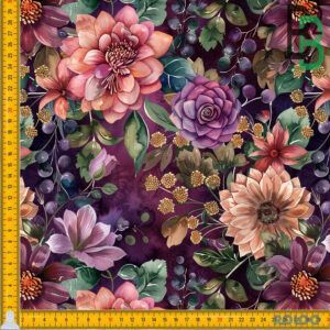 BOMULDSJERSEY - Grapes Floral - FORUDBESTILLING